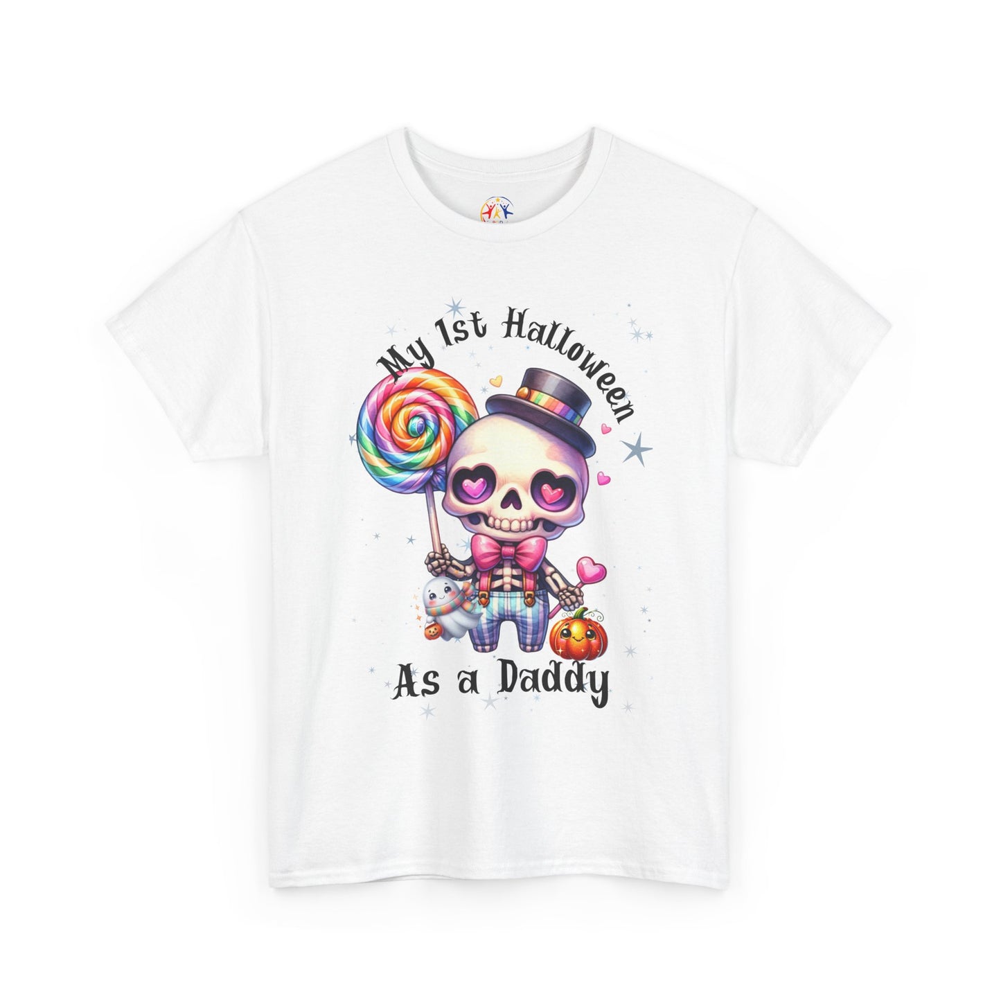 First Halloween Daddy Tee, Unisex Heavy Cotton Tee, Halloween Outfit, Baby's First Halloween, Fun Daddy Gift, Skeleton Shirt