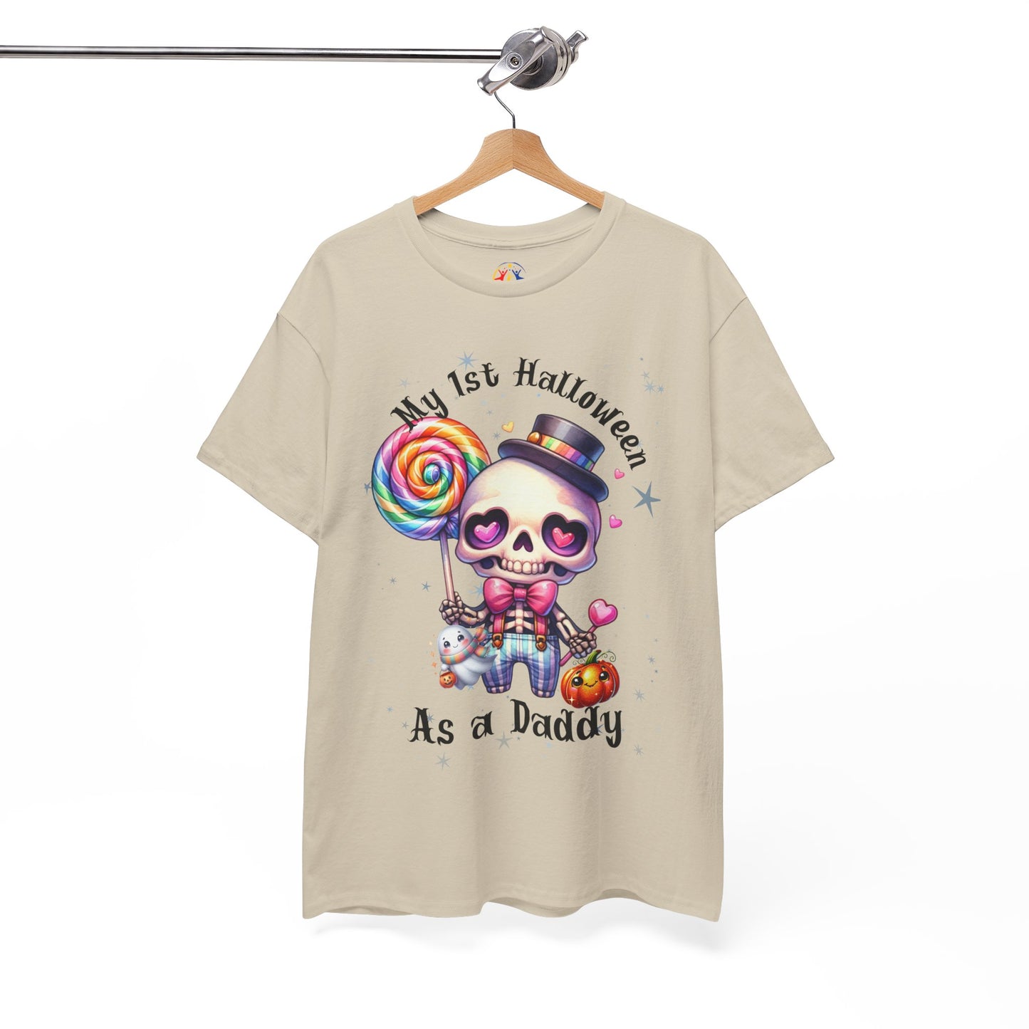 First Halloween Daddy Tee, Unisex Heavy Cotton Tee, Halloween Outfit, Baby's First Halloween, Fun Daddy Gift, Skeleton Shirt