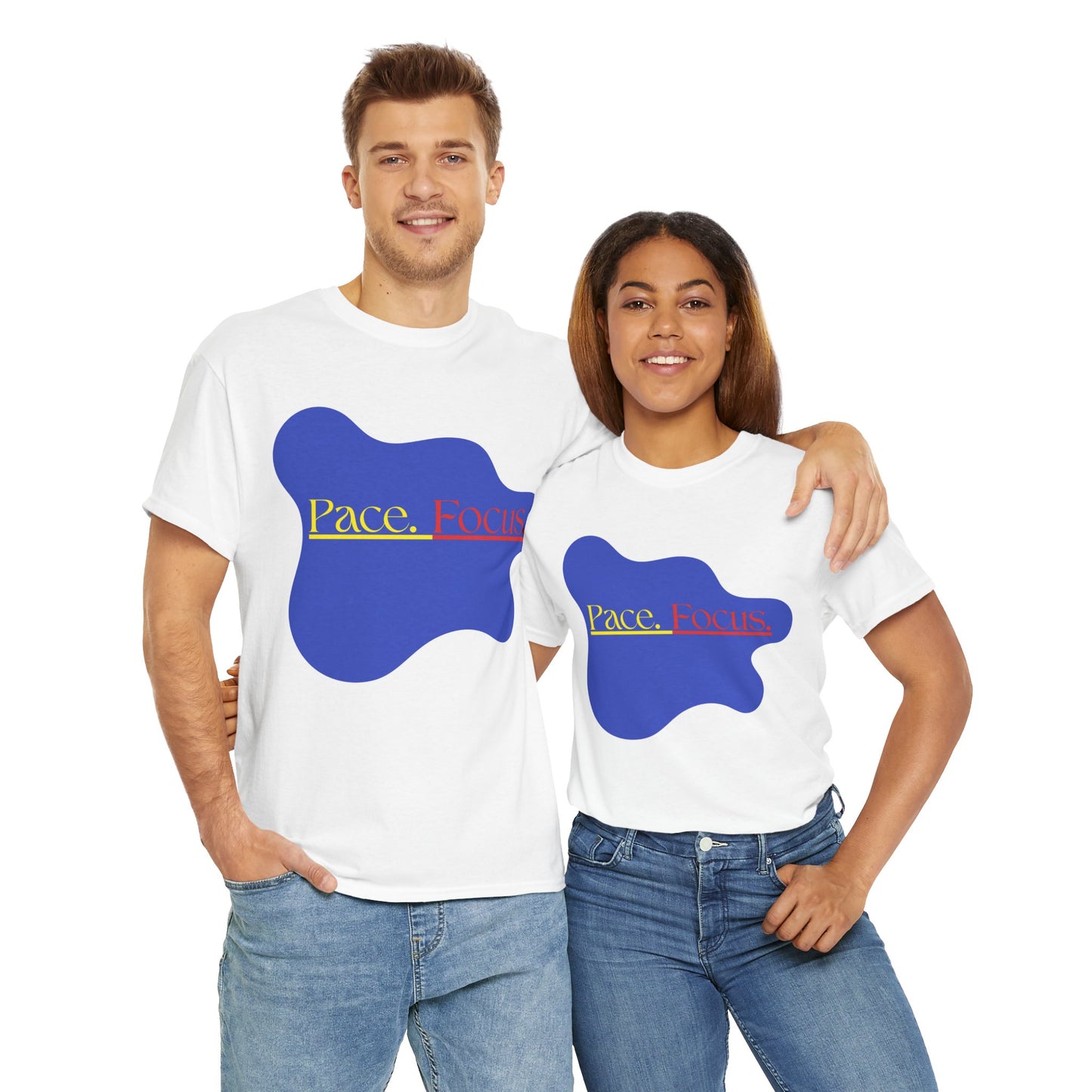 'Pace. Focus' Bold Graphic Tee - Unisex Heavy Cotton T-Shirt - Motivational Apparel, Casual Wear, Romanian Message