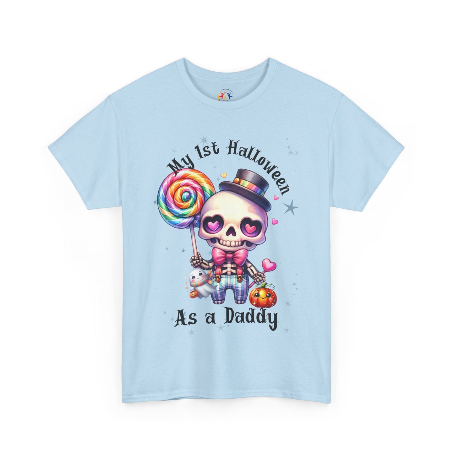 First Halloween Daddy Tee, Unisex Heavy Cotton Tee, Halloween Outfit, Baby's First Halloween, Fun Daddy Gift, Skeleton Shirt