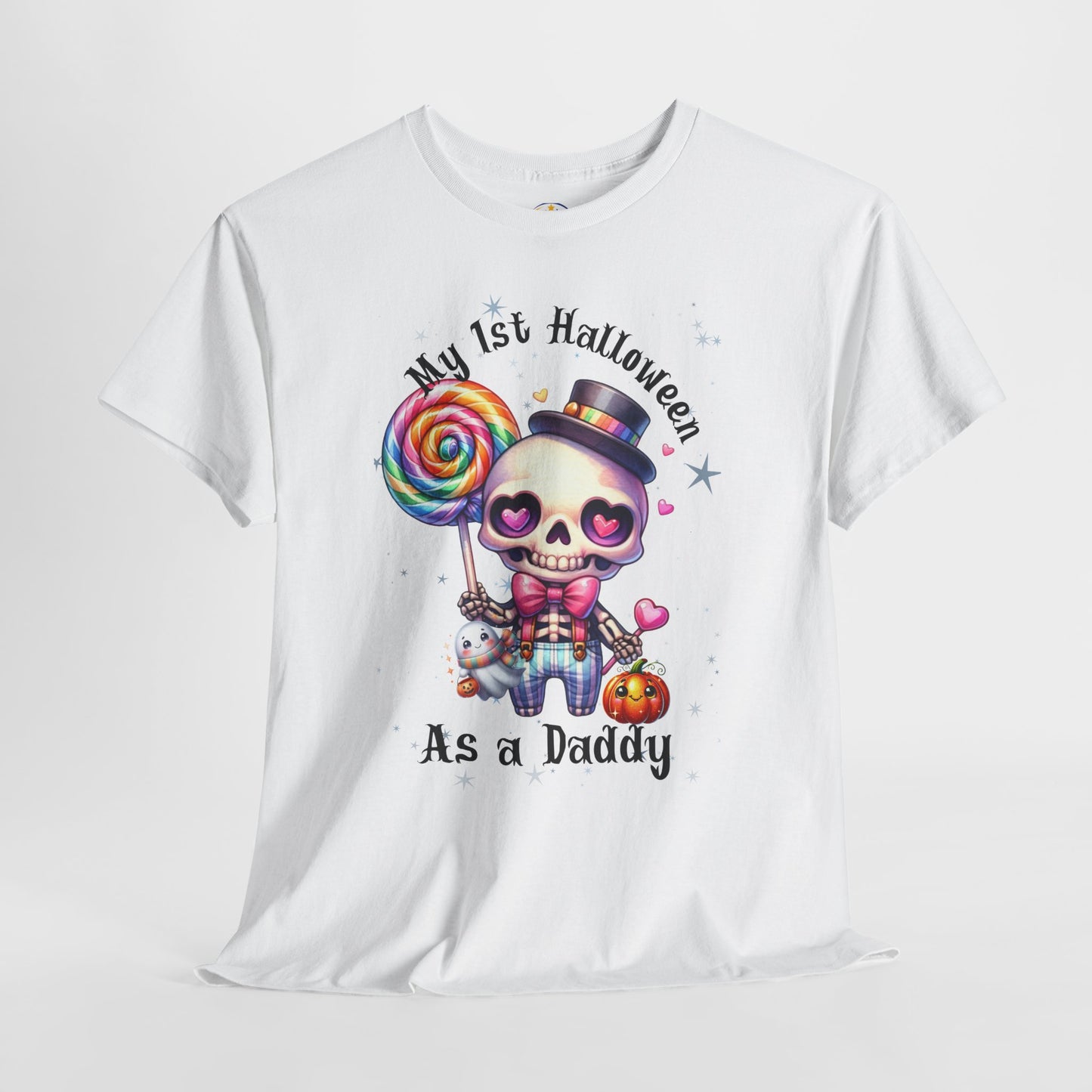First Halloween Daddy Tee, Unisex Heavy Cotton Tee, Halloween Outfit, Baby's First Halloween, Fun Daddy Gift, Skeleton Shirt