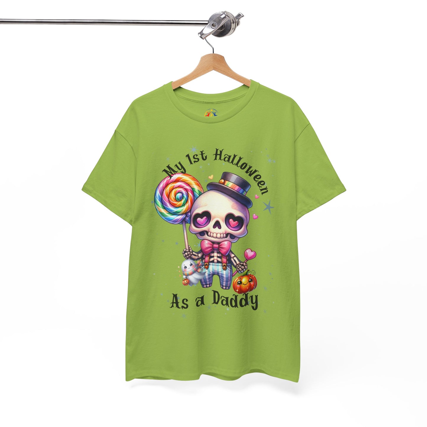 First Halloween Daddy Tee, Unisex Heavy Cotton Tee, Halloween Outfit, Baby's First Halloween, Fun Daddy Gift, Skeleton Shirt