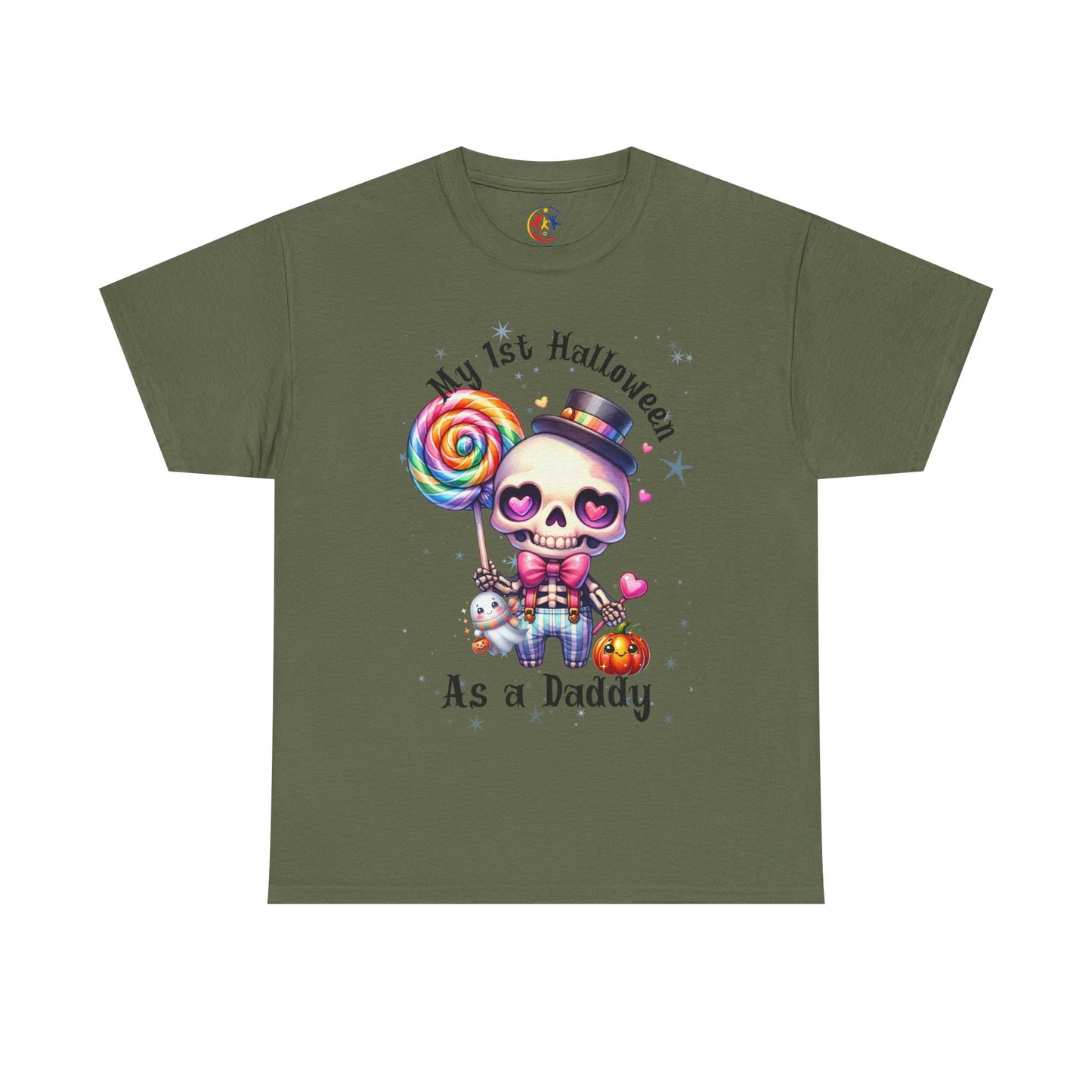 First Halloween Daddy Tee, Unisex Heavy Cotton Tee, Halloween Outfit, Baby's First Halloween, Fun Daddy Gift, Skeleton Shirt