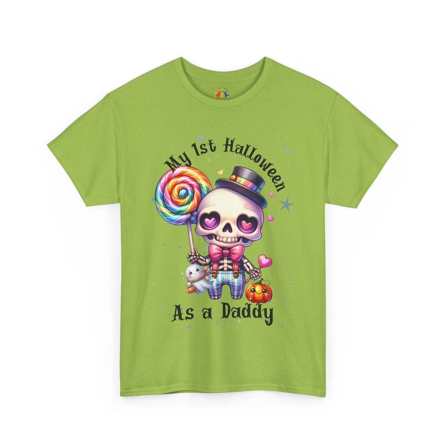 First Halloween Daddy Tee, Unisex Heavy Cotton Tee, Halloween Outfit, Baby's First Halloween, Fun Daddy Gift, Skeleton Shirt