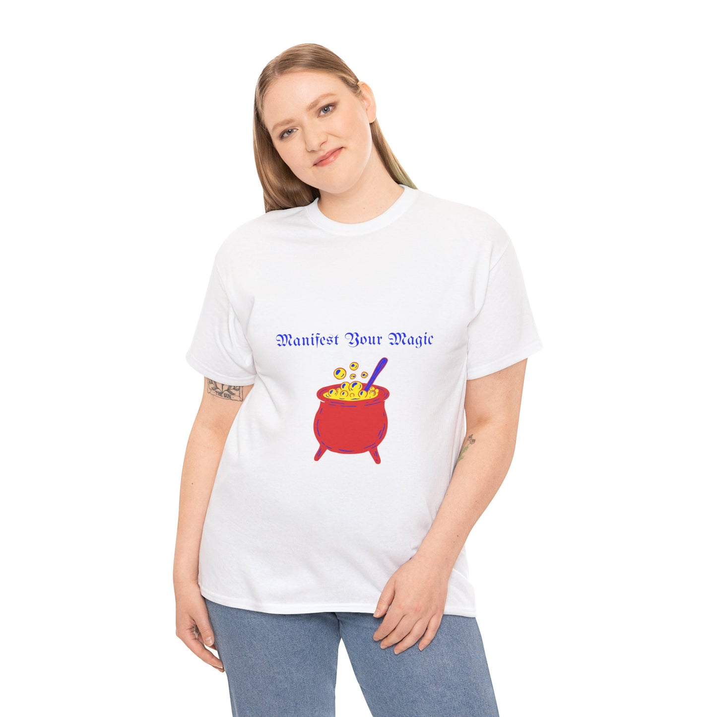 Manifest Your Magic T-Shirt, Unisex Heavy Cotton Tee for Magic Enthusiasts, Spell Casting Gift, Inspirational Apparel, Halloween Clothing