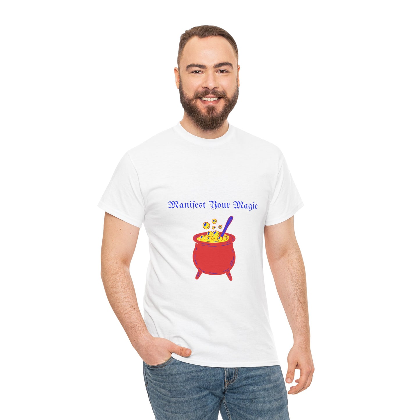Manifest Your Magic T-Shirt, Unisex Heavy Cotton Tee for Magic Enthusiasts, Spell Casting Gift, Inspirational Apparel, Halloween Clothing