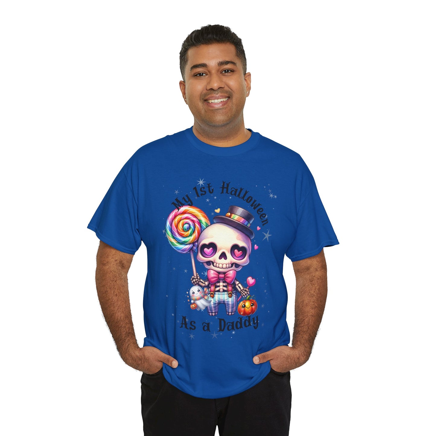 First Halloween Daddy Tee, Unisex Heavy Cotton Tee, Halloween Outfit, Baby's First Halloween, Fun Daddy Gift, Skeleton Shirt