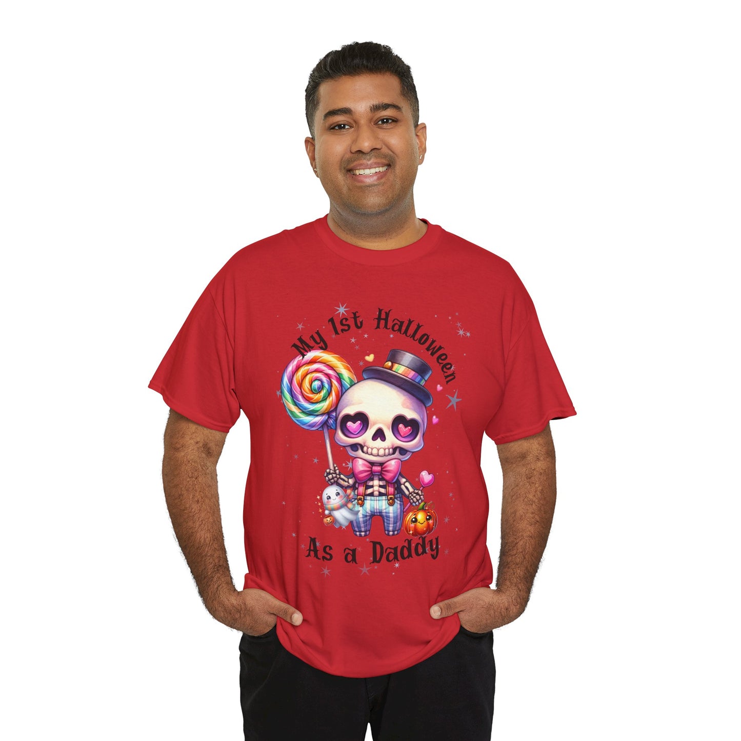 First Halloween Daddy Tee, Unisex Heavy Cotton Tee, Halloween Outfit, Baby's First Halloween, Fun Daddy Gift, Skeleton Shirt