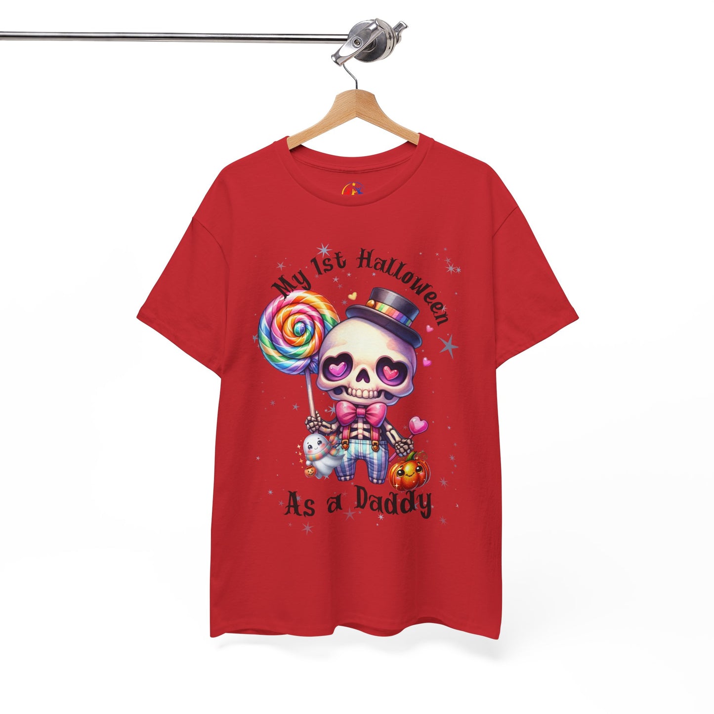 First Halloween Daddy Tee, Unisex Heavy Cotton Tee, Halloween Outfit, Baby's First Halloween, Fun Daddy Gift, Skeleton Shirt