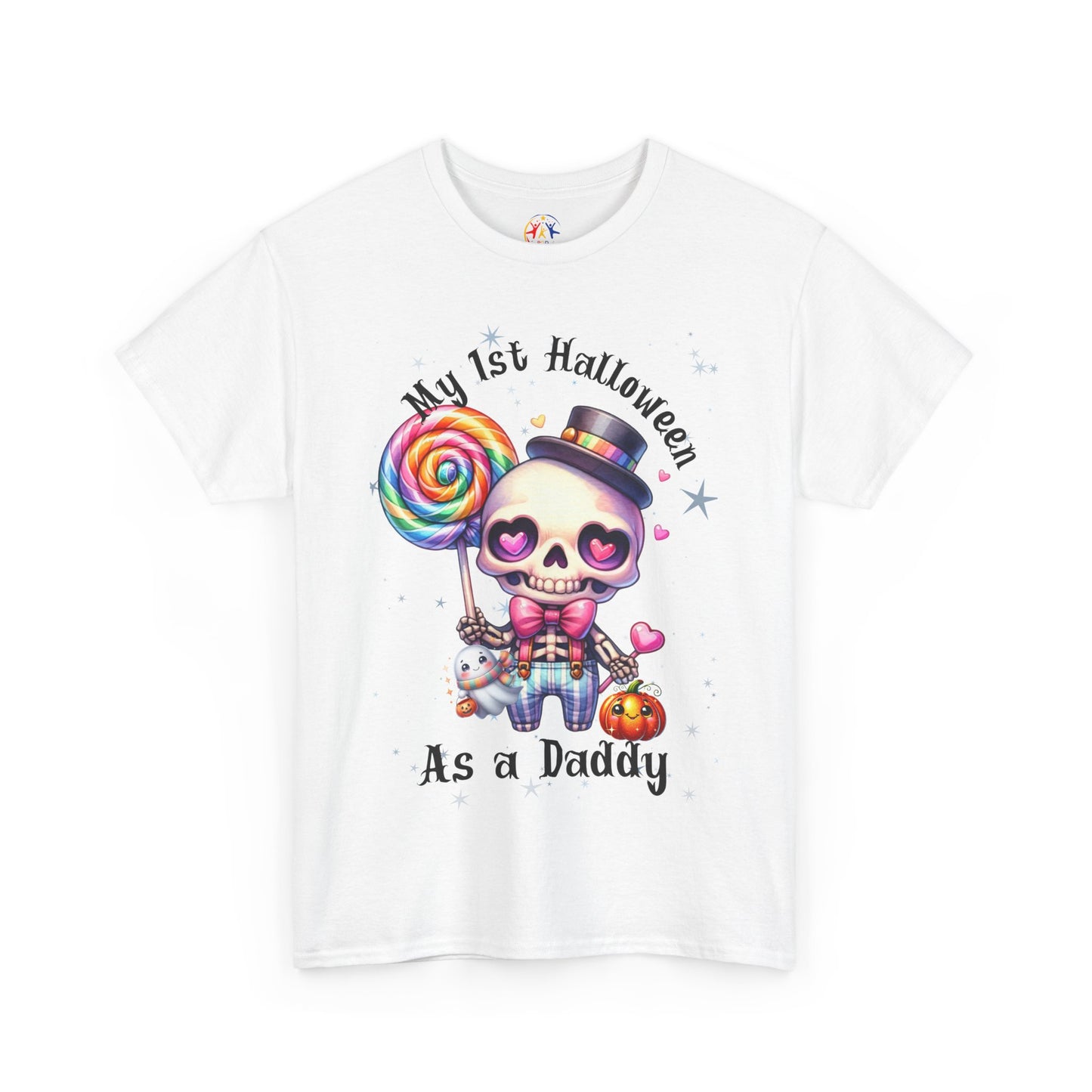 First Halloween Daddy Tee, Unisex Heavy Cotton Tee, Halloween Outfit, Baby's First Halloween, Fun Daddy Gift, Skeleton Shirt