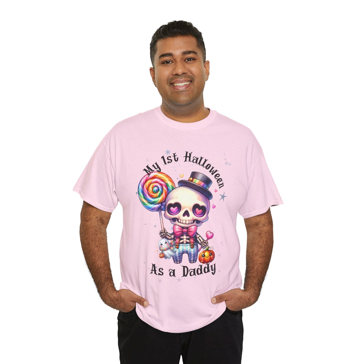 First Halloween Daddy Tee, Unisex Heavy Cotton Tee, Halloween Outfit, Baby's First Halloween, Fun Daddy Gift, Skeleton Shirt