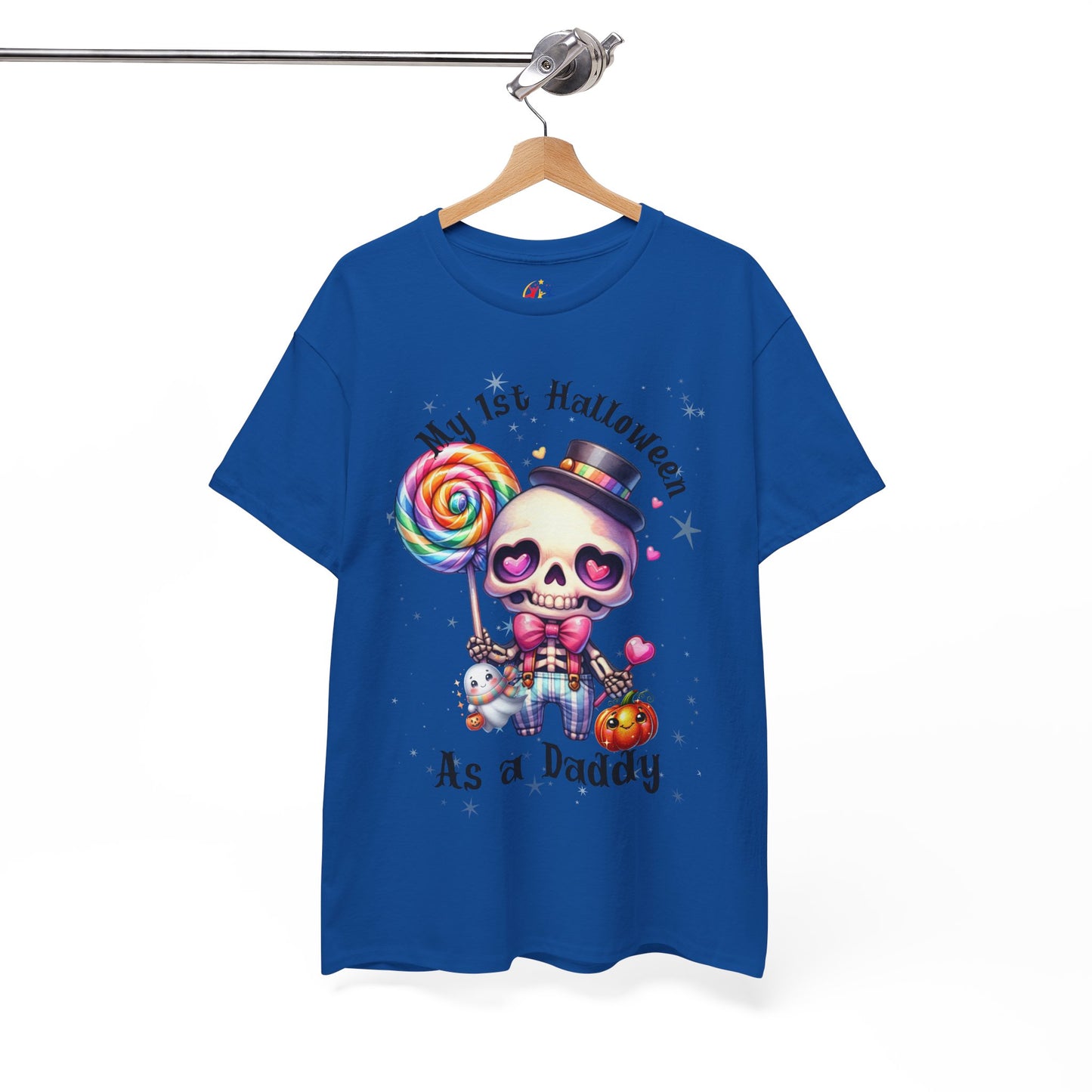 First Halloween Daddy Tee, Unisex Heavy Cotton Tee, Halloween Outfit, Baby's First Halloween, Fun Daddy Gift, Skeleton Shirt