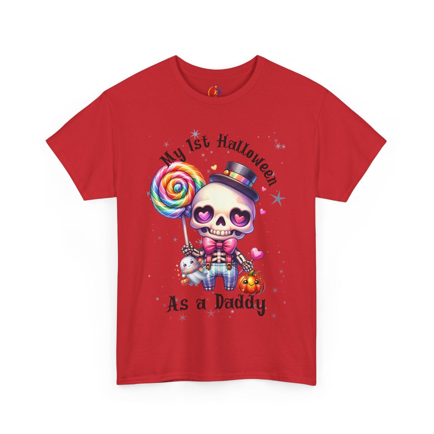 First Halloween Daddy Tee, Unisex Heavy Cotton Tee, Halloween Outfit, Baby's First Halloween, Fun Daddy Gift, Skeleton Shirt