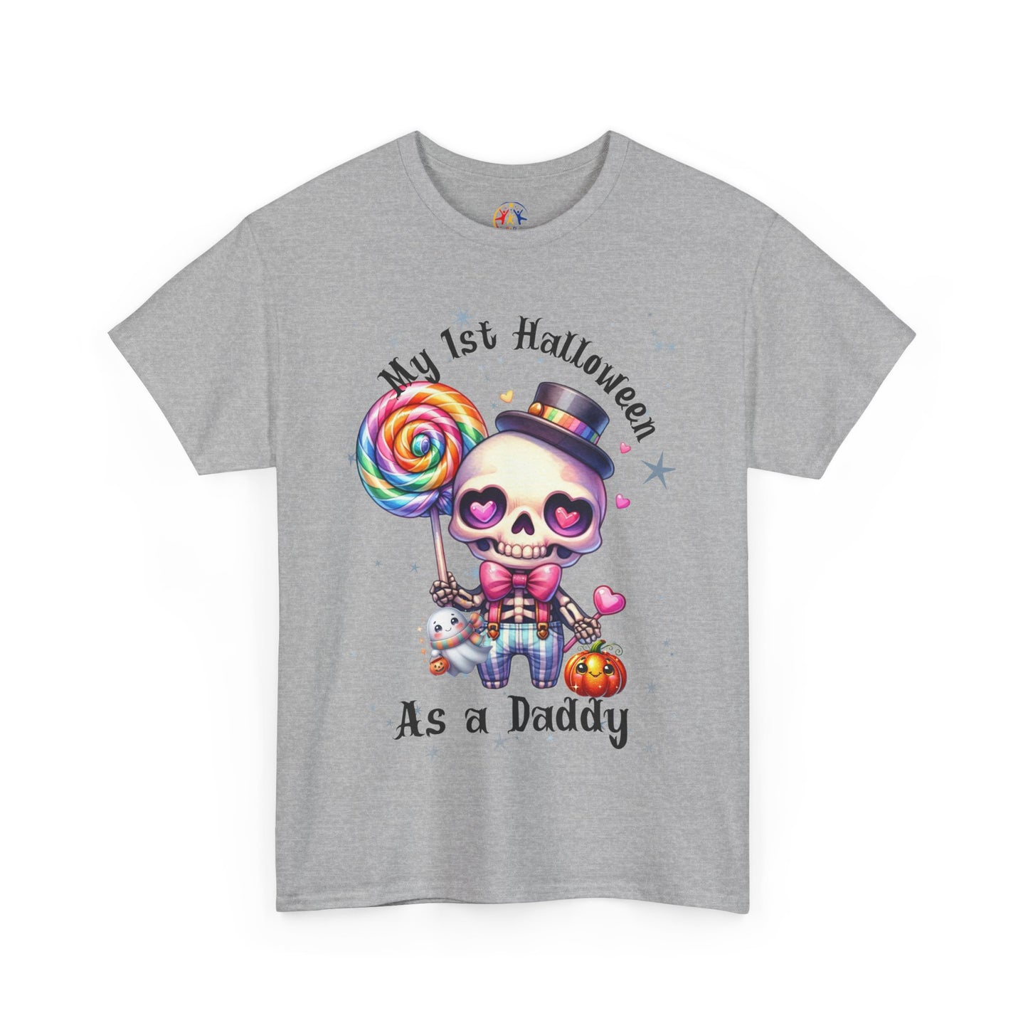 First Halloween Daddy Tee, Unisex Heavy Cotton Tee, Halloween Outfit, Baby's First Halloween, Fun Daddy Gift, Skeleton Shirt