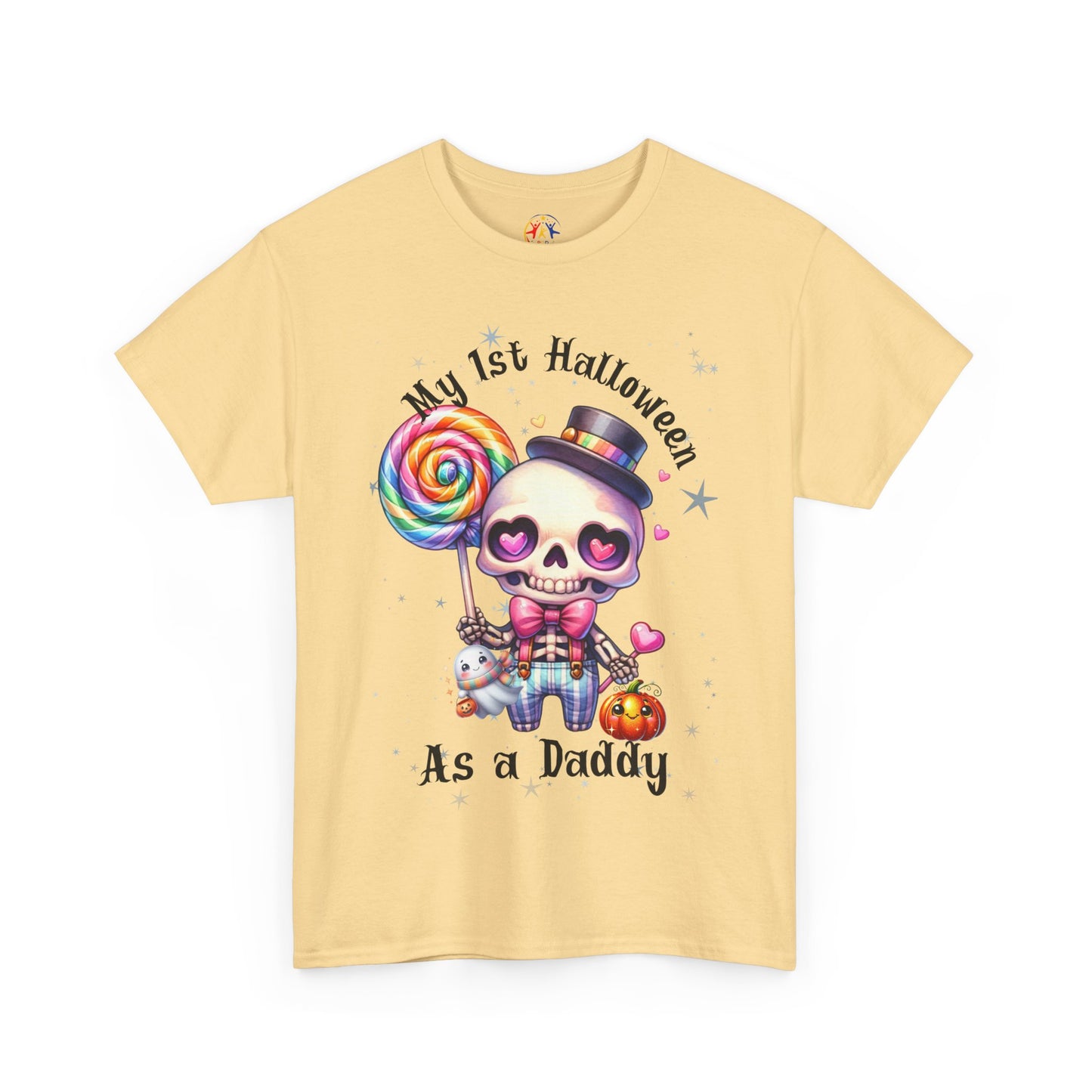 First Halloween Daddy Tee, Unisex Heavy Cotton Tee, Halloween Outfit, Baby's First Halloween, Fun Daddy Gift, Skeleton Shirt