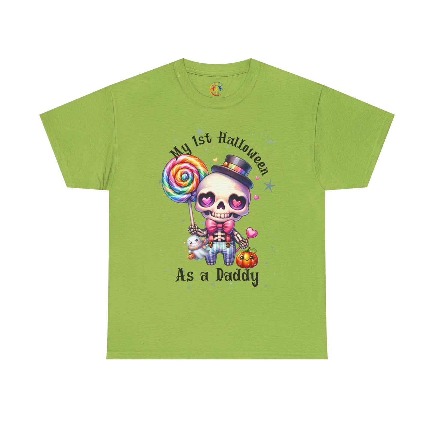 First Halloween Daddy Tee, Unisex Heavy Cotton Tee, Halloween Outfit, Baby's First Halloween, Fun Daddy Gift, Skeleton Shirt