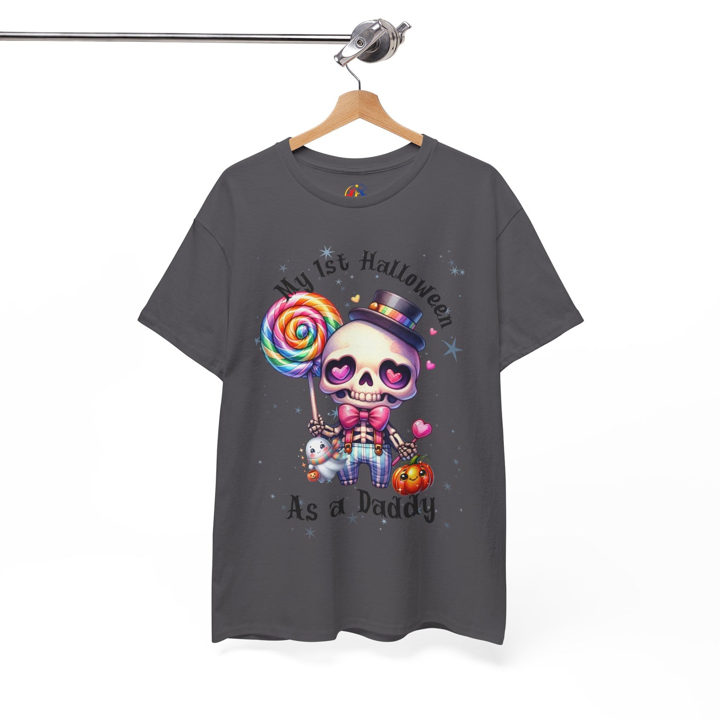 First Halloween Daddy Tee, Unisex Heavy Cotton Tee, Halloween Outfit, Baby's First Halloween, Fun Daddy Gift, Skeleton Shirt