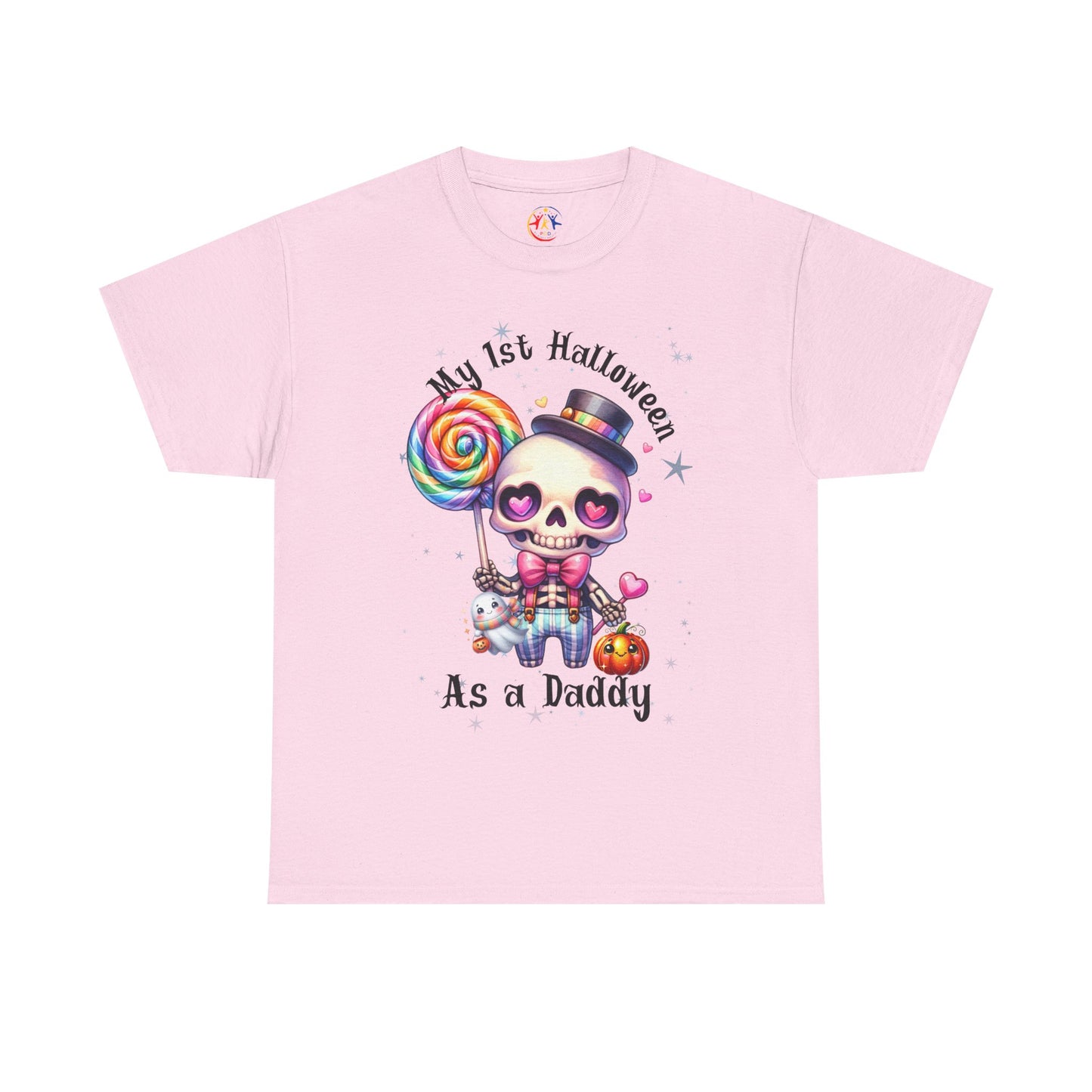 First Halloween Daddy Tee, Unisex Heavy Cotton Tee, Halloween Outfit, Baby's First Halloween, Fun Daddy Gift, Skeleton Shirt