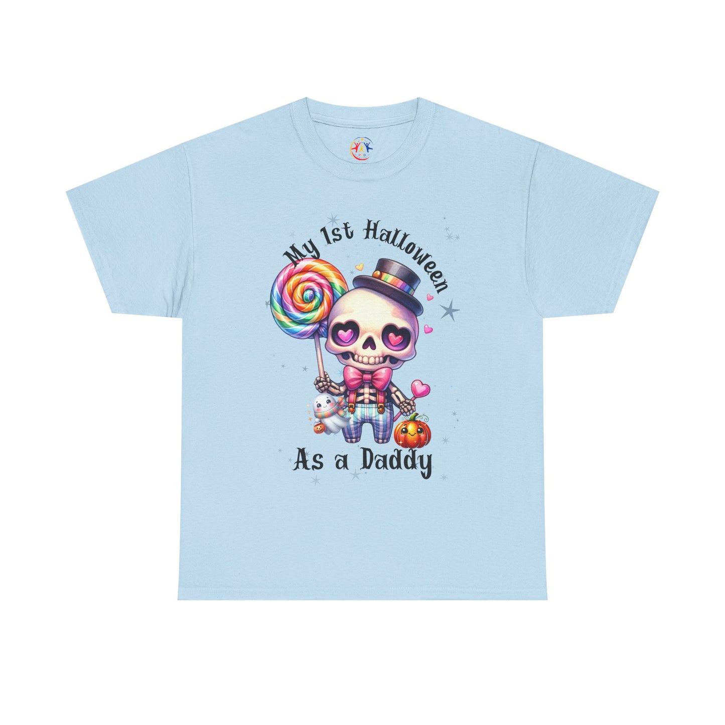 First Halloween Daddy Tee, Unisex Heavy Cotton Tee, Halloween Outfit, Baby's First Halloween, Fun Daddy Gift, Skeleton Shirt