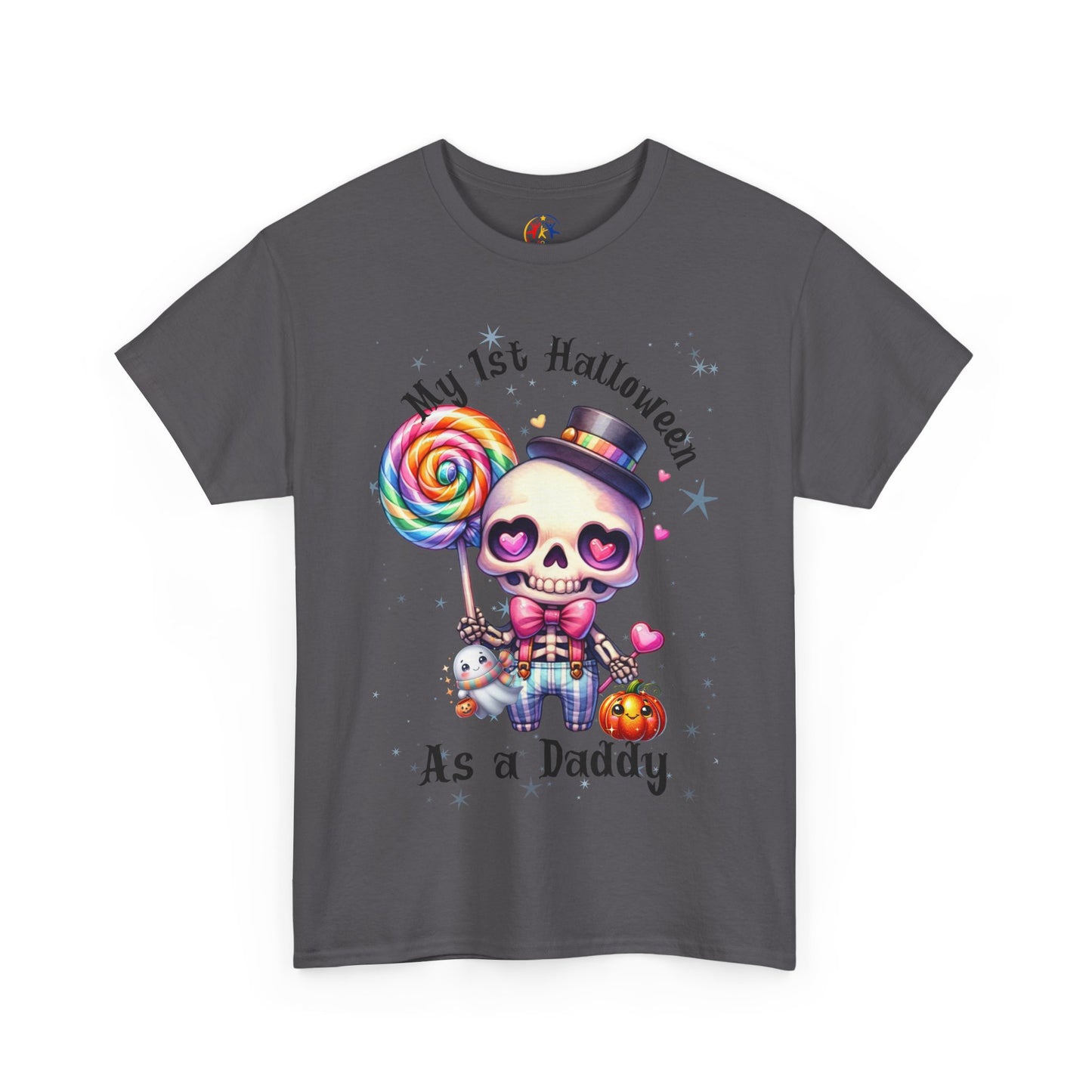 First Halloween Daddy Tee, Unisex Heavy Cotton Tee, Halloween Outfit, Baby's First Halloween, Fun Daddy Gift, Skeleton Shirt