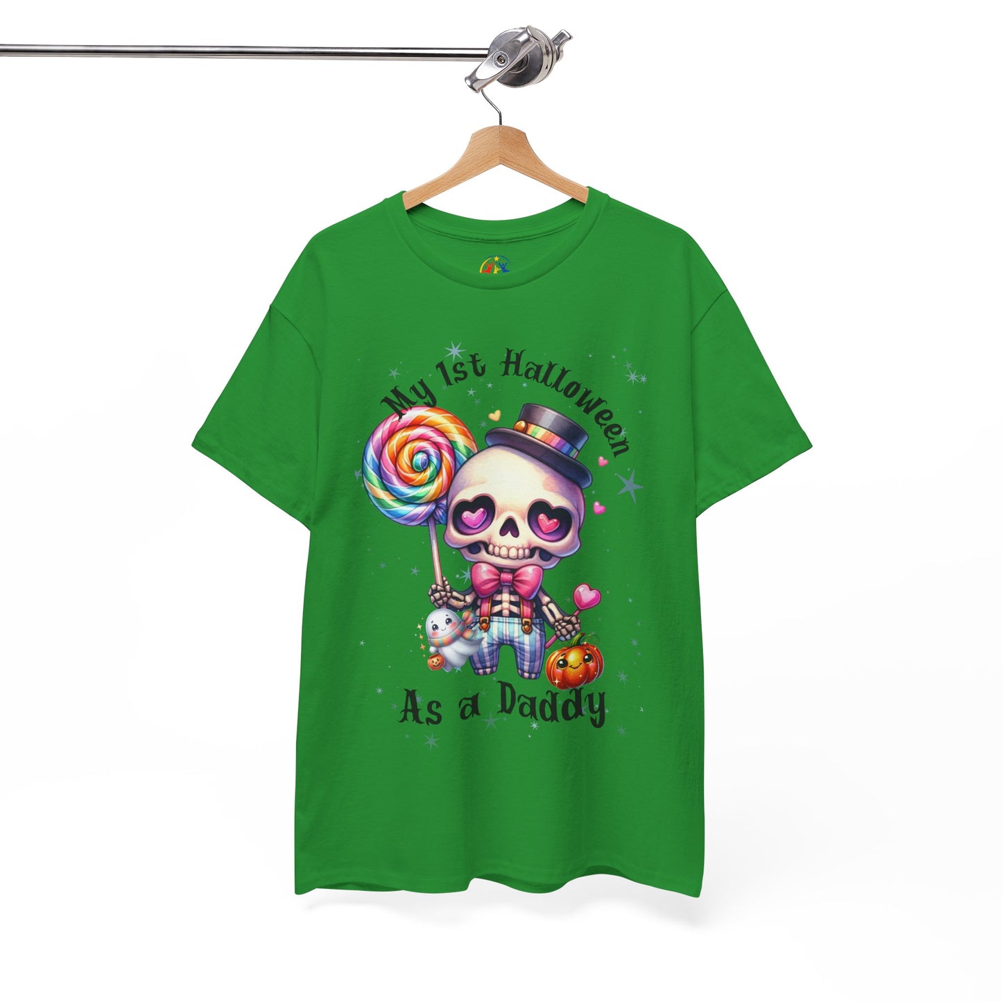 First Halloween Daddy Tee, Unisex Heavy Cotton Tee, Halloween Outfit, Baby's First Halloween, Fun Daddy Gift, Skeleton Shirt
