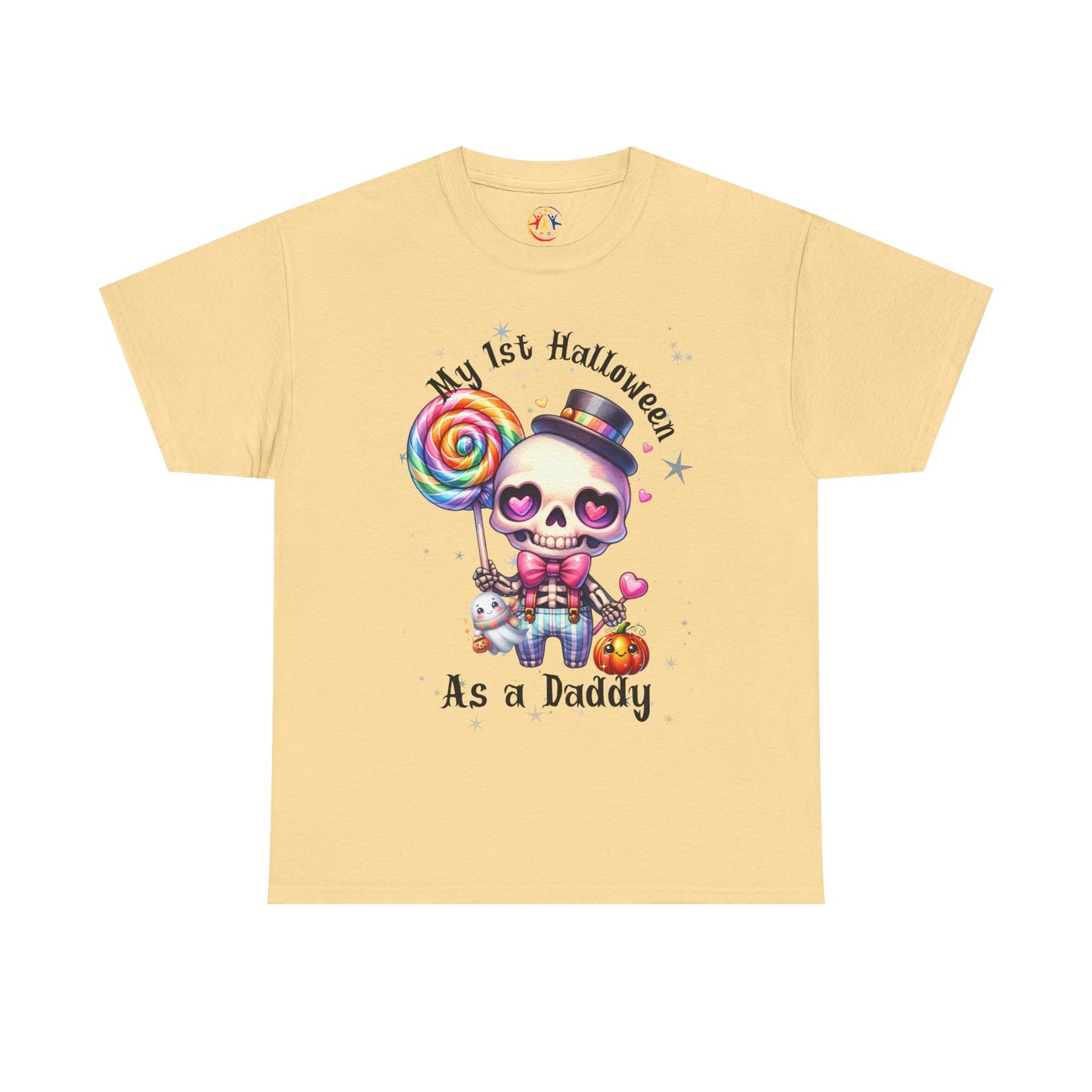 First Halloween Daddy Tee, Unisex Heavy Cotton Tee, Halloween Outfit, Baby's First Halloween, Fun Daddy Gift, Skeleton Shirt